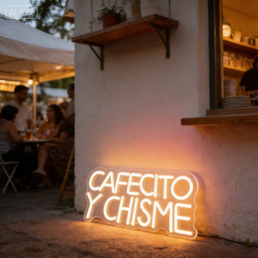 Cafecito Y Chisme Spanish Neon - Outdoor Lighting Decor Ideas reseña y precio