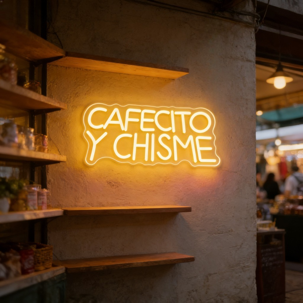 Cafecito Y Chisme Spanish Neon - Outdoor Lighting Decor Ideas reseña y precio