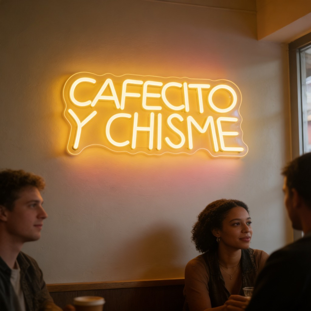 Cafecito Y Chisme Spanish Neon - Outdoor Lighting Decor Ideas reseña y precio