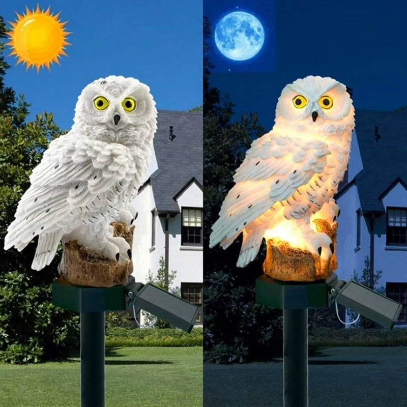 Solar Owl Statue Garden Light  - Garden Lighting Decor reseña y precio