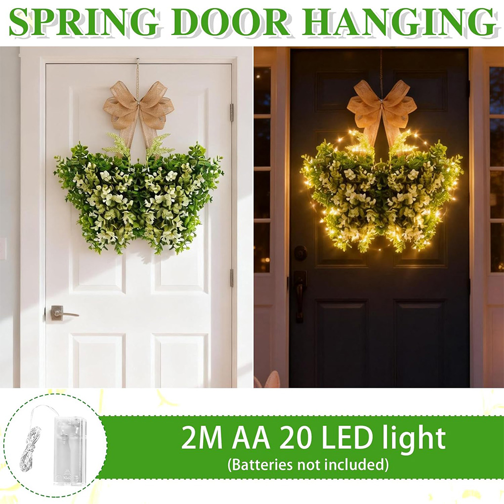 Spring Lighted Wreath Door Rin - Elements Lighting Decor reseña y precio