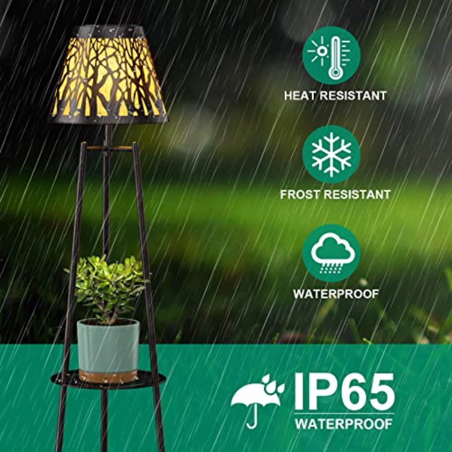 2 Pack Outdoor Solar Floor Lam - Garden Lighting Decor reseña y precio