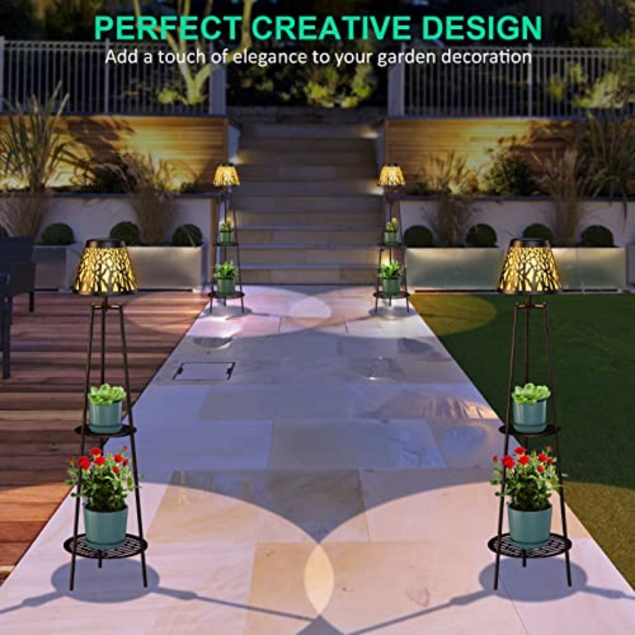 2 Pack Outdoor Solar Floor Lam - Garden Lighting Decor reseña y precio