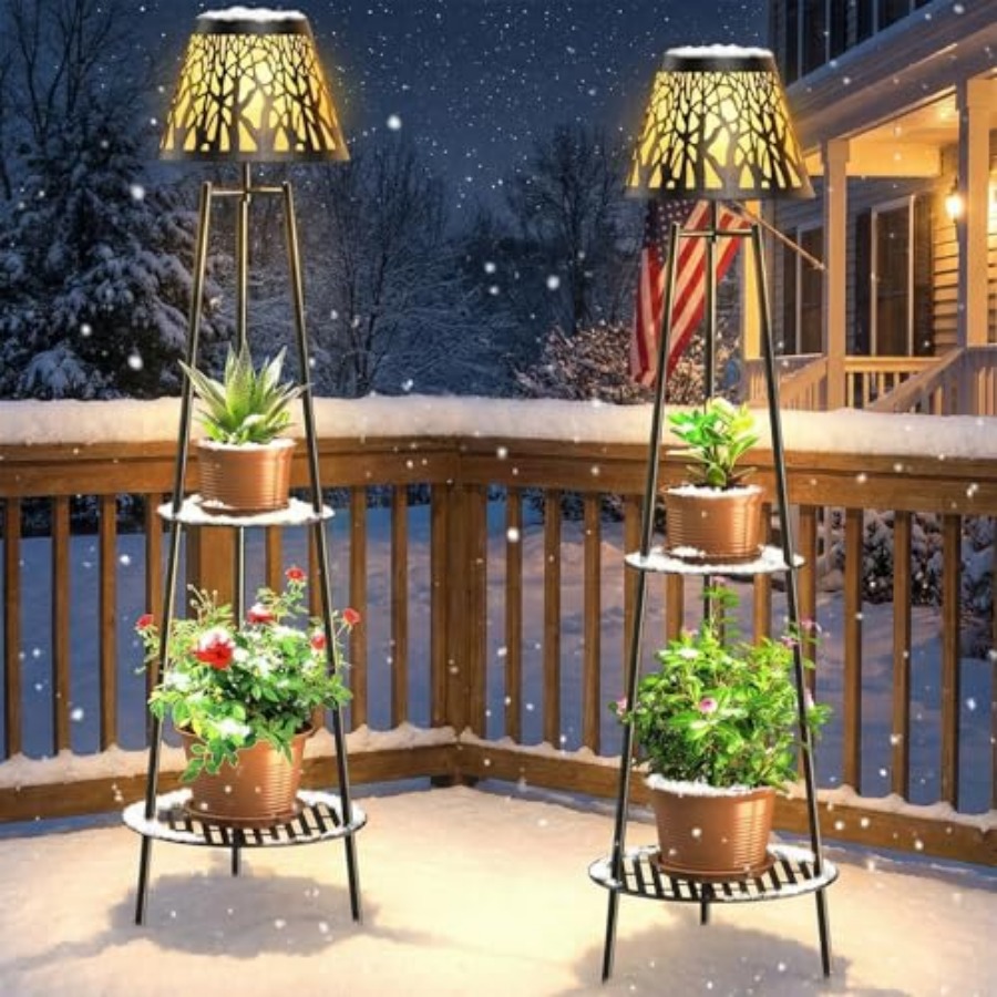 2 Pack Outdoor Solar Floor Lam - Garden Lighting Decor reseña y precio