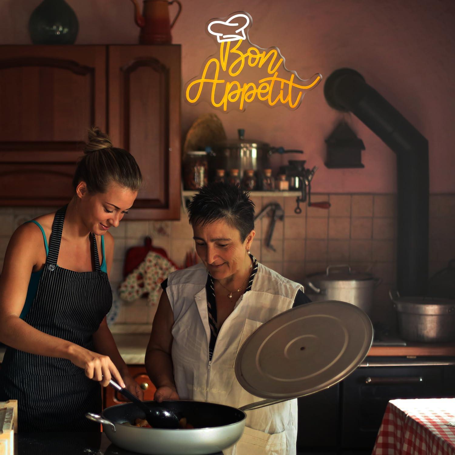 Bon Appetit Chef Hat Neon Sign - Restaurant Lighting Decoration reseña y precio