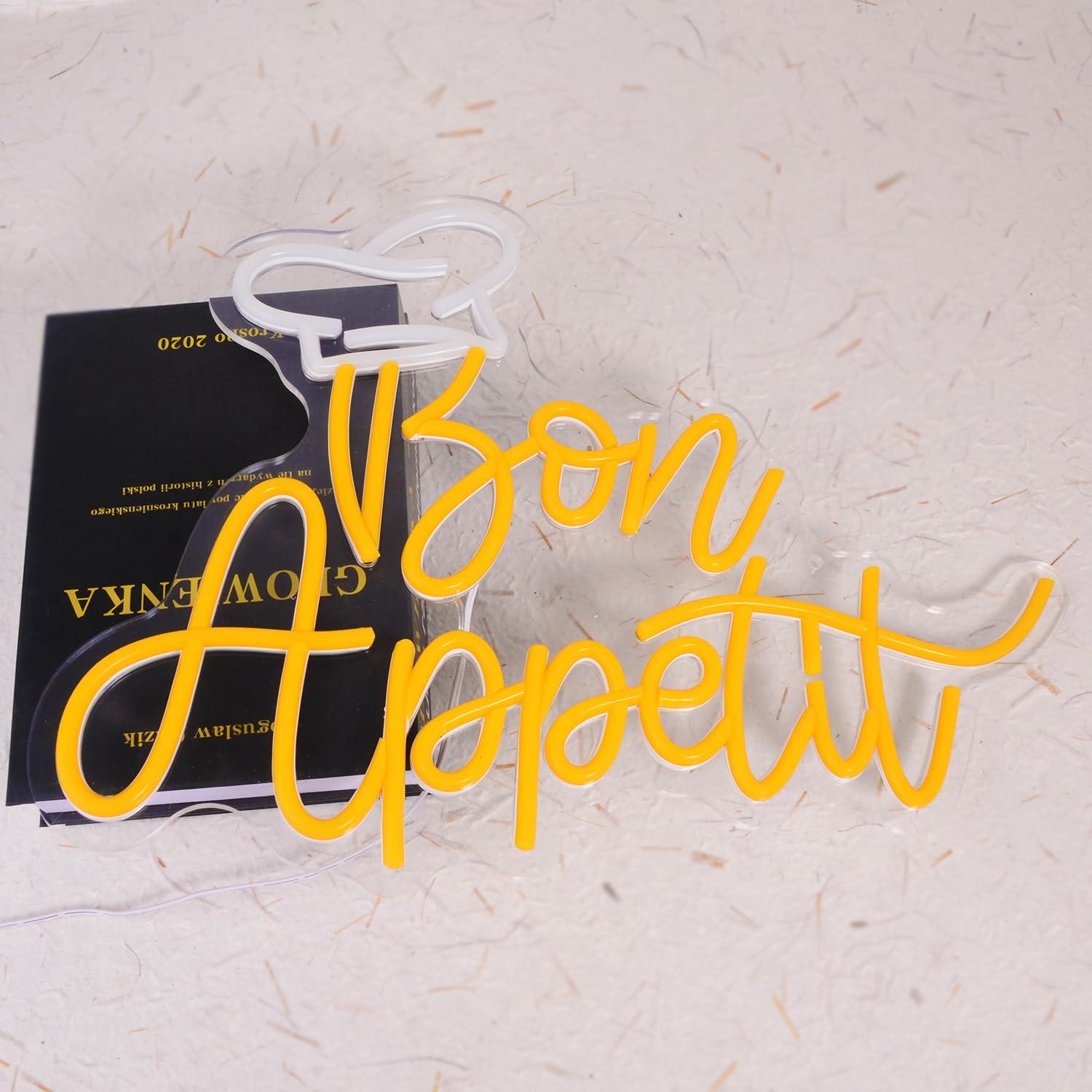 Bon Appetit Chef Hat Neon Sign - Restaurant Lighting Decoration reseña y precio