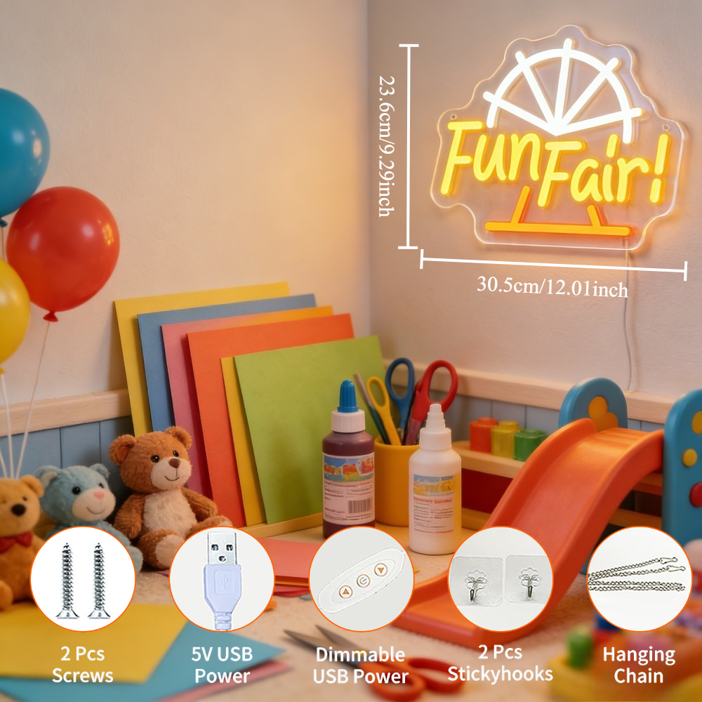 Fun Fair LED Neon Light for Wa - Outdoor Lighting Decor Ideas reseña y precio