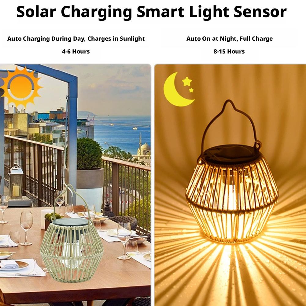 IP65 Waterproof Solar Rattan L - Garden Lighting Decor reseña y precio