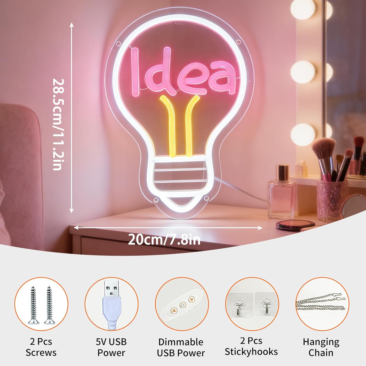 Idea Neon Sign USB Powered LED - Outdoor Lighting Decor Ideas reseña y precio