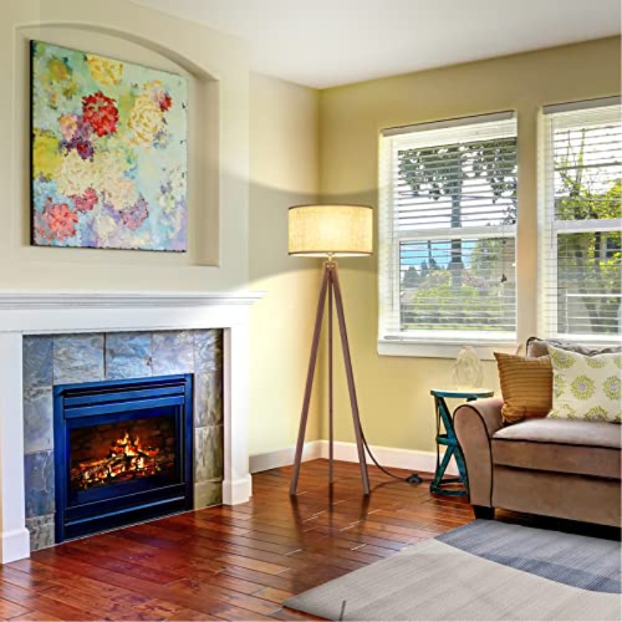 Wood Tripod Floor Lamp, Mid Ce - Floor Lamp Tripod reseña y precio