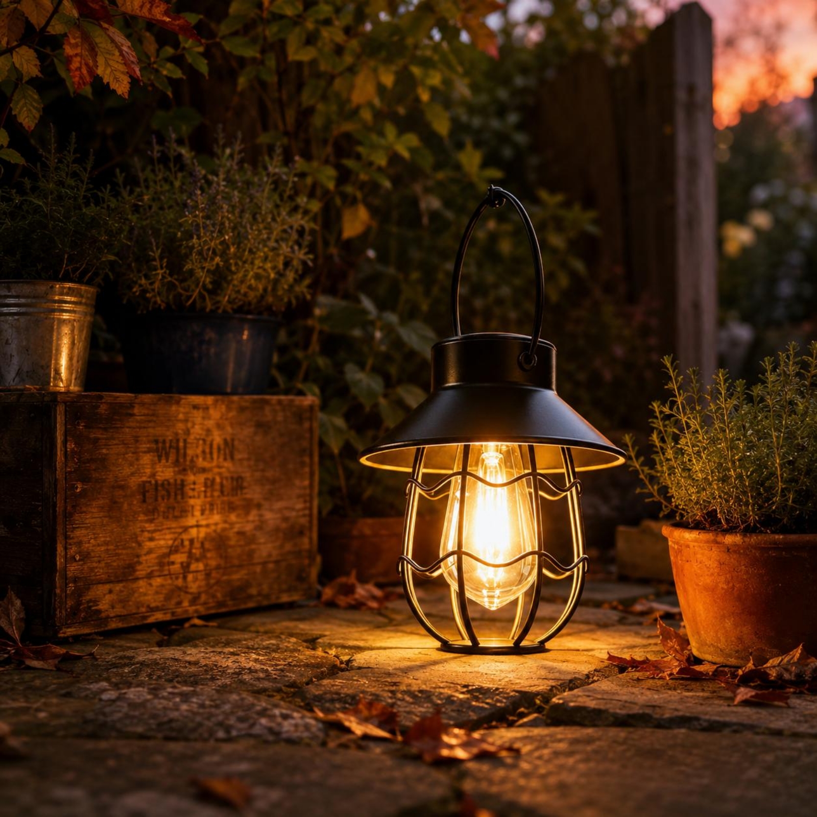 Wavy Frame Lantern Energy Savi - Garden Lighting Decor reseña y precio