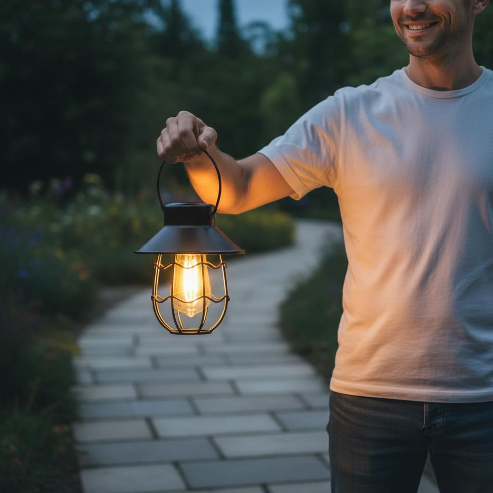 Wavy Frame Lantern Energy Savi - Garden Lighting Decor reseña y precio