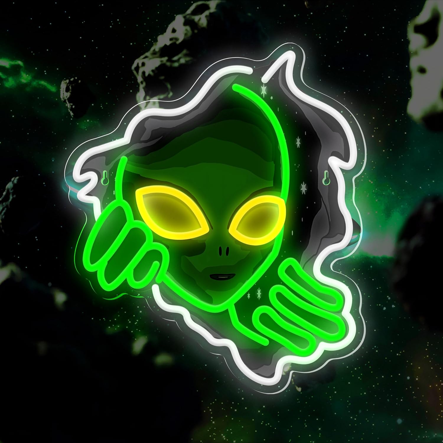 Alien Face Neon Sign Green Glo - Outdoor Lighting Decor Ideas reseña y precio