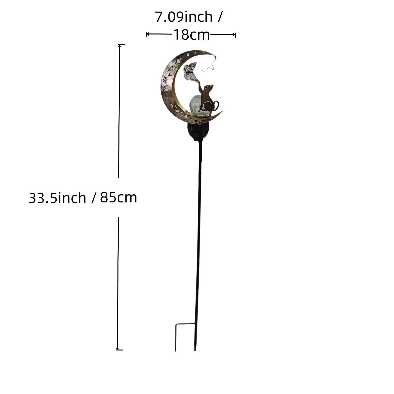 1 PC Cat Moon Solar Light Iron - Elements Lighting Decor reseña y precio