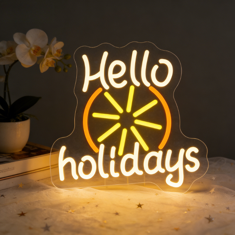 Hello Holidays LED Neon Signs  - Outdoor Lighting Decor Ideas reseña y precio