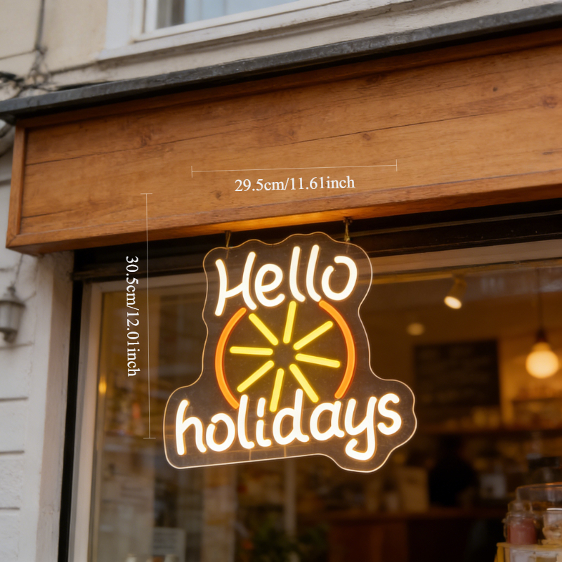 Hello Holidays LED Neon Signs  - Outdoor Lighting Decor Ideas reseña y precio