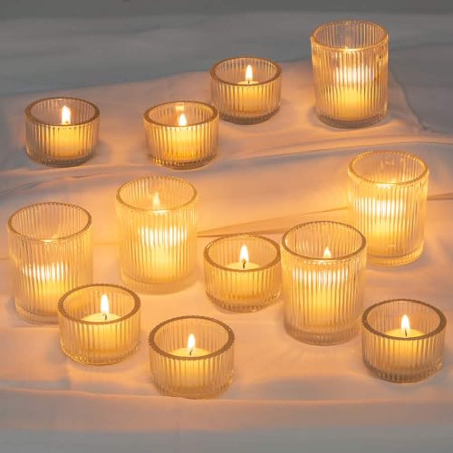 Clear Glass Votive Candle Hold - Vintage Lighting Decor reseña y precio