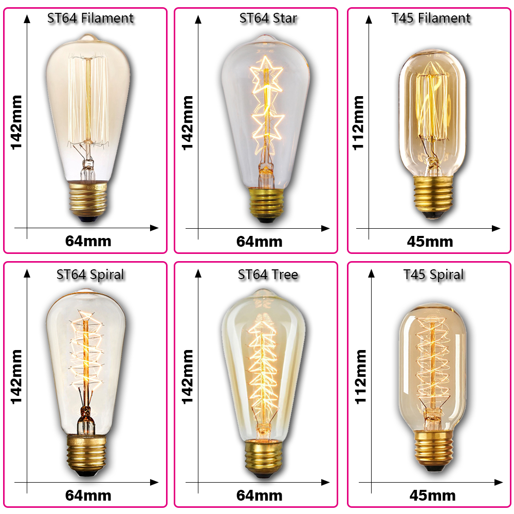 Retro Edison Light Bulb E27 40 - Vintage Lighting Decor reseña y precio