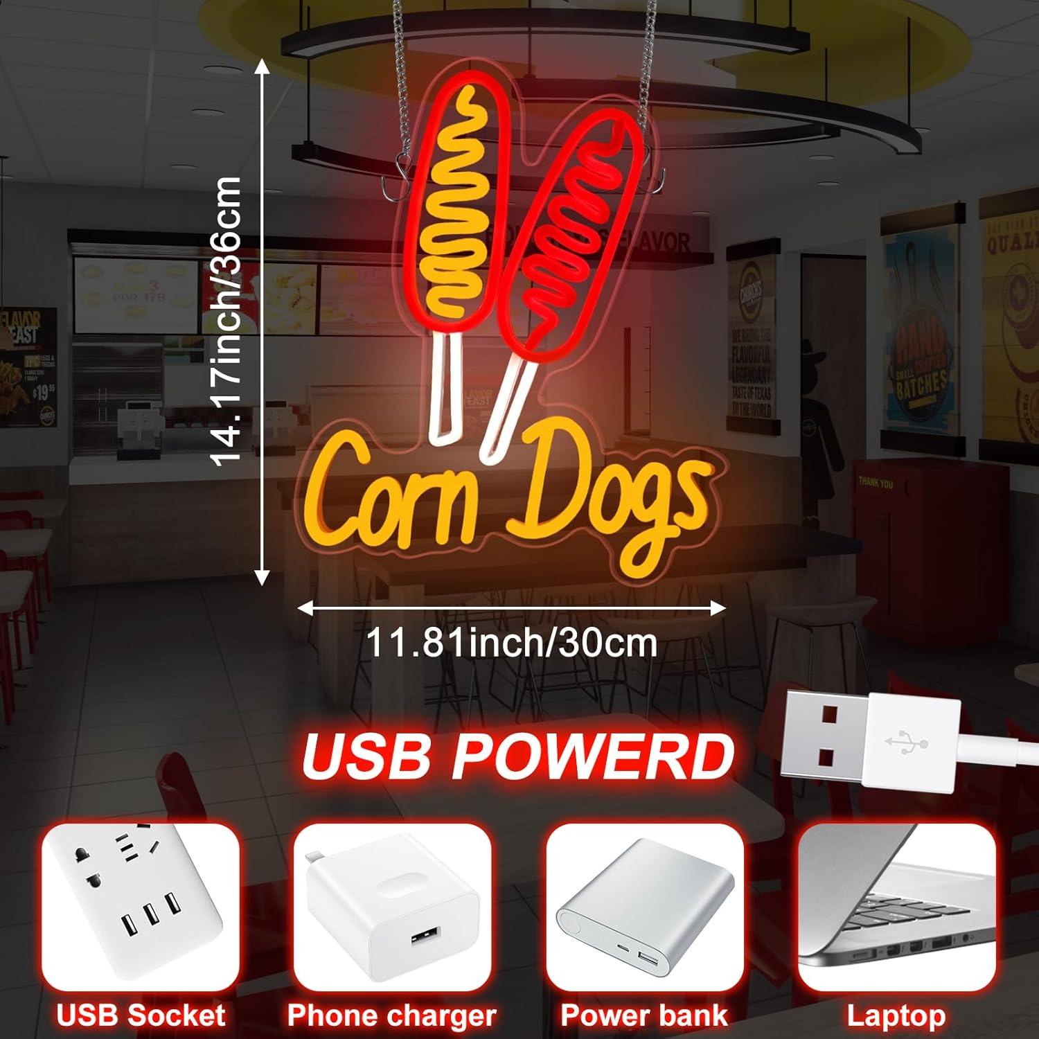 Corn Dog Neon Sign Snack USB D - Restaurant Lighting Decoration reseña y precio