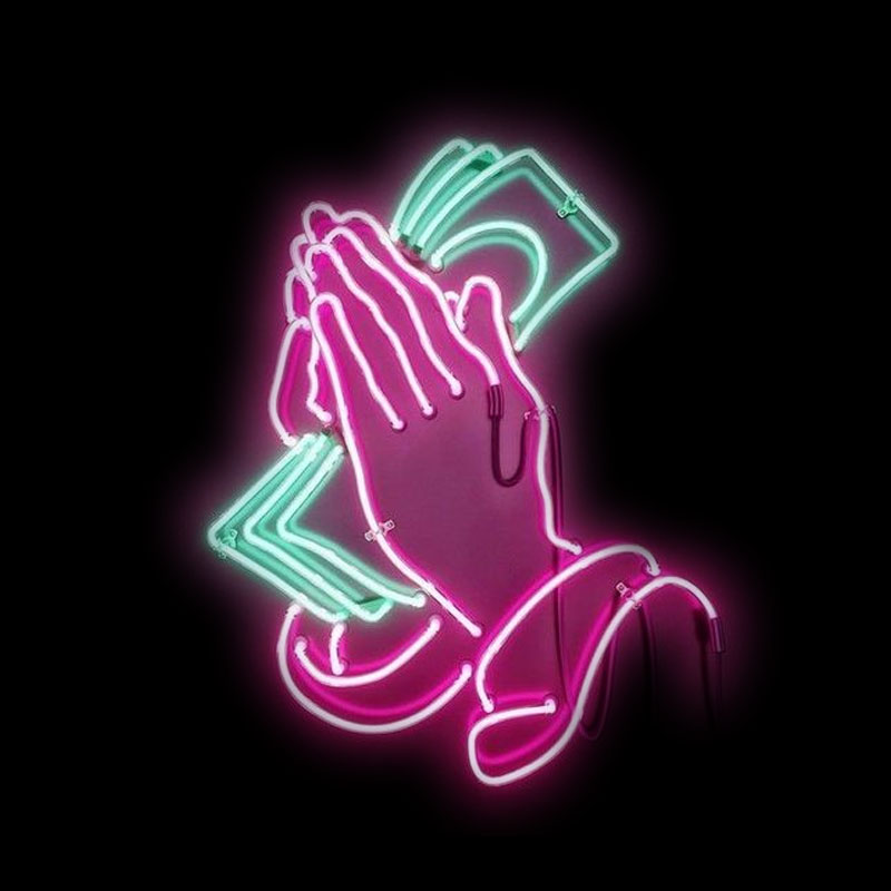 Praying Hands Neon Sign Light  - Outdoor Lighting Decor Ideas reseña y precio
