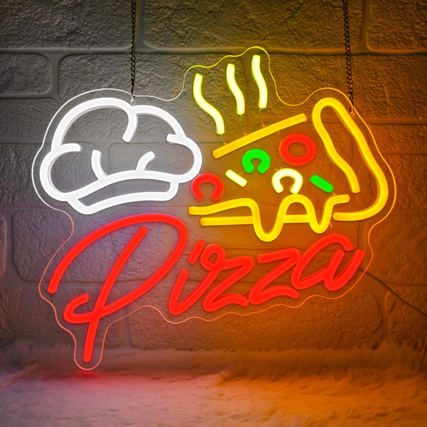 Pizza Neon Sign Colorful Pizza - Restaurant Lighting Decoration reseña y precio
