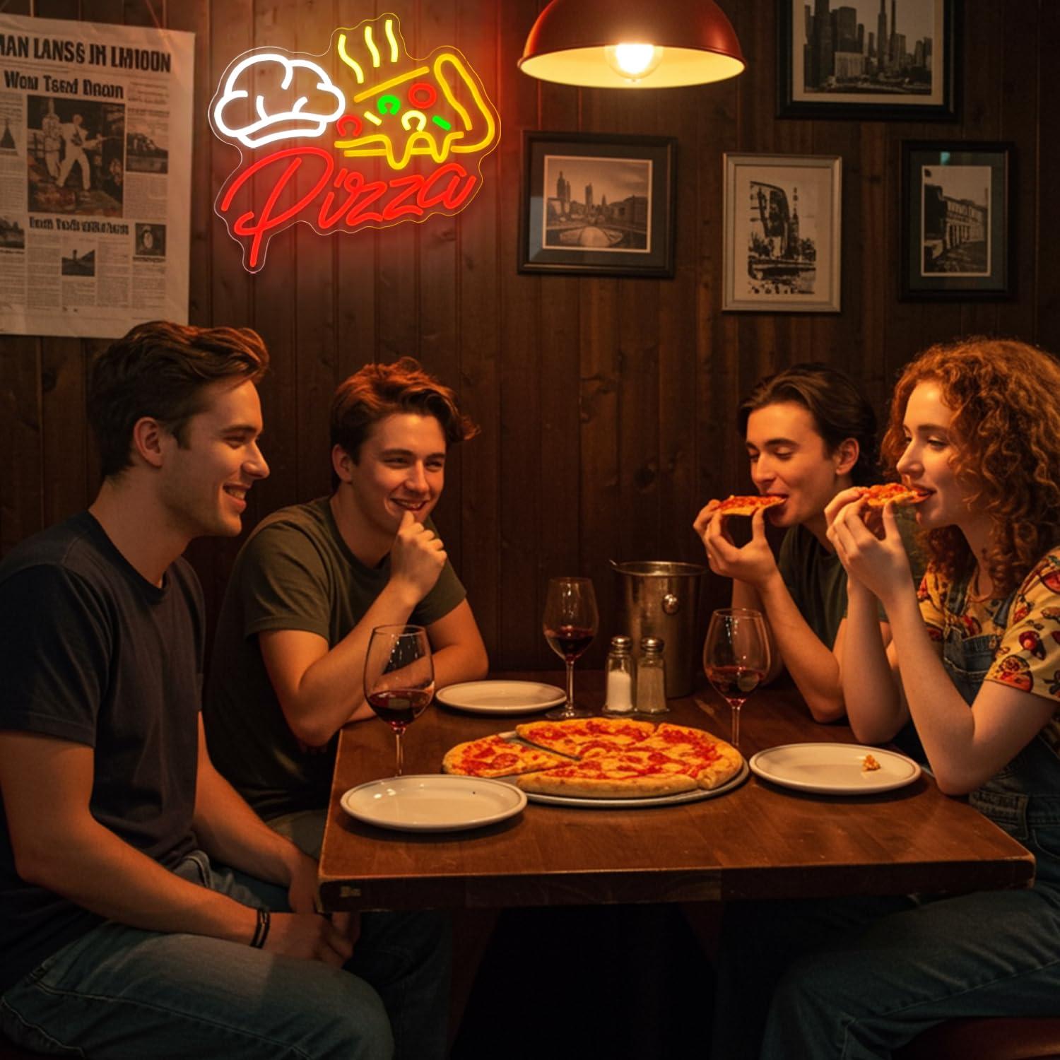 Pizza Neon Sign Colorful Pizza - Restaurant Lighting Decoration reseña y precio