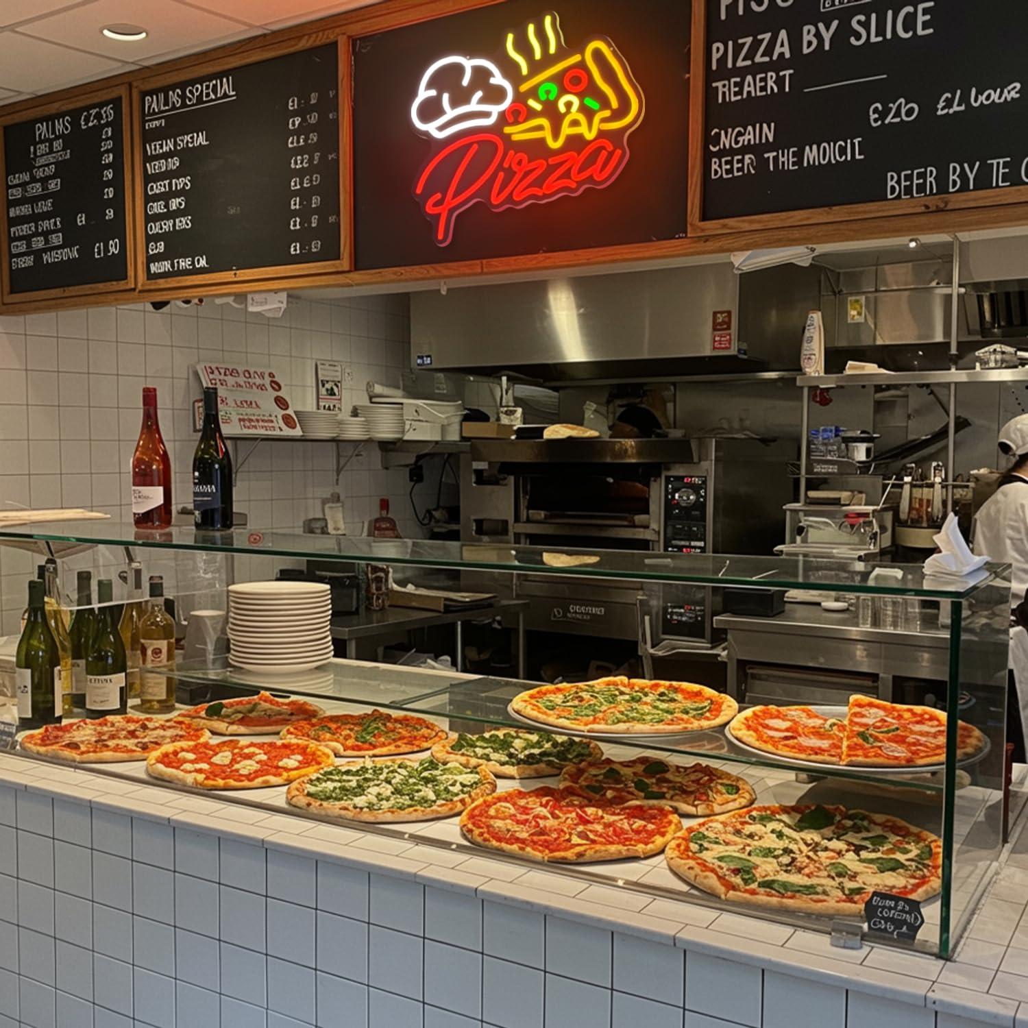 Pizza Neon Sign Colorful Pizza - Restaurant Lighting Decoration reseña y precio