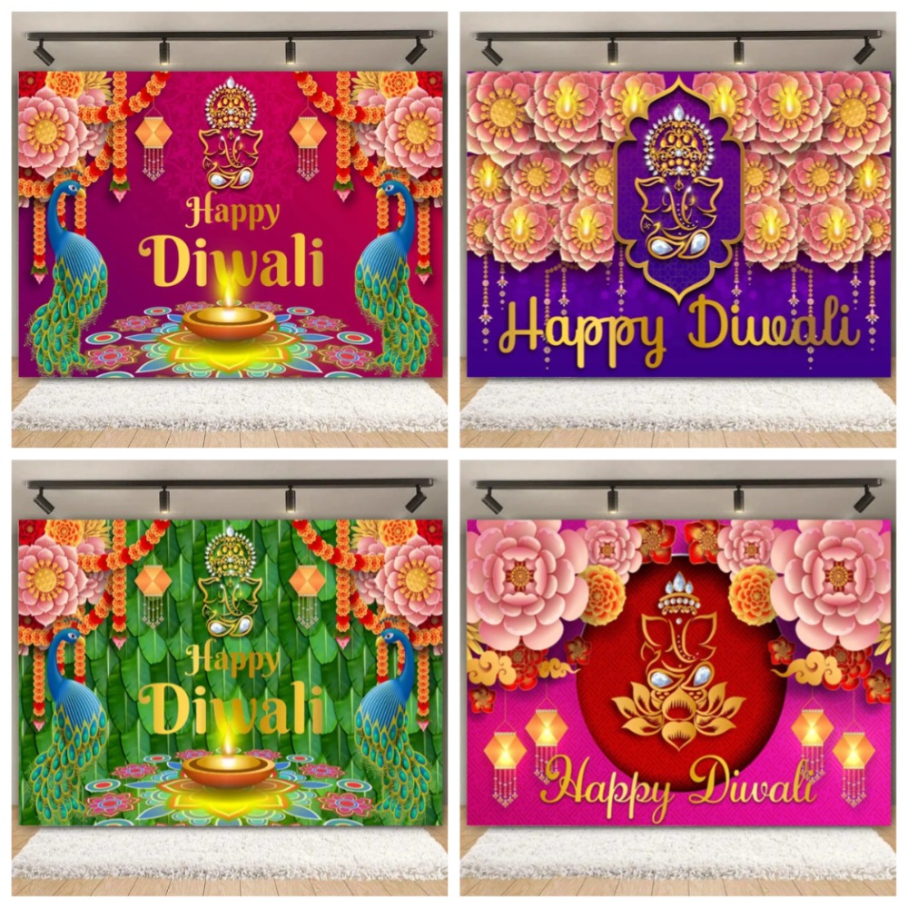 Happy Diwali Festival Backdrop - Lighting Decoration For Diwali reseña y precio