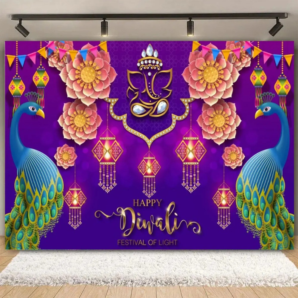 Happy Diwali Festival Backdrop - Lighting Decoration For Diwali reseña y precio