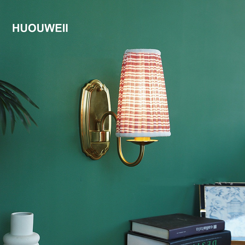 Retro Fabric Wall Lamp Bronze  - Elements Lighting Decor reseña y precio