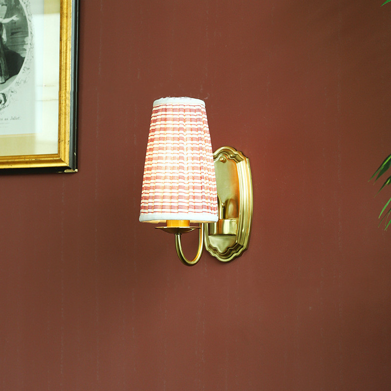 Retro Fabric Wall Lamp Bronze  - Elements Lighting Decor reseña y precio