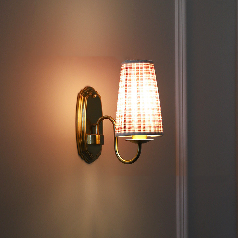 Retro Fabric Wall Lamp Bronze  - Elements Lighting Decor reseña y precio